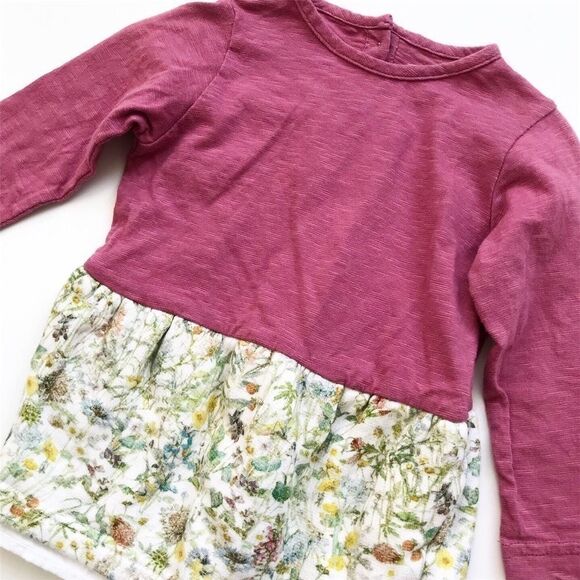 Je suis en CP mauve/floral mix dress EUC 6 months - Picture 2 of 2